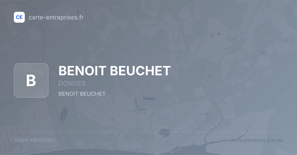 BENOIT BEUCHET — 480511369 — fiche entreprise