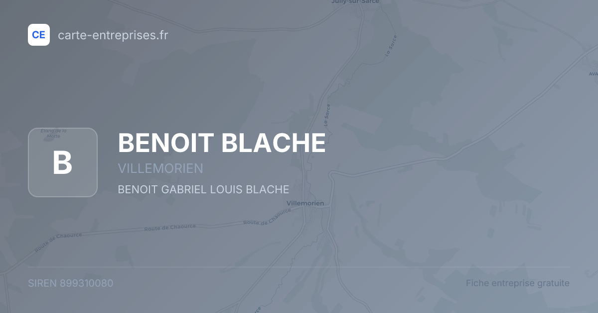 BENOIT BLACHE — 899310080 — fiche entreprise