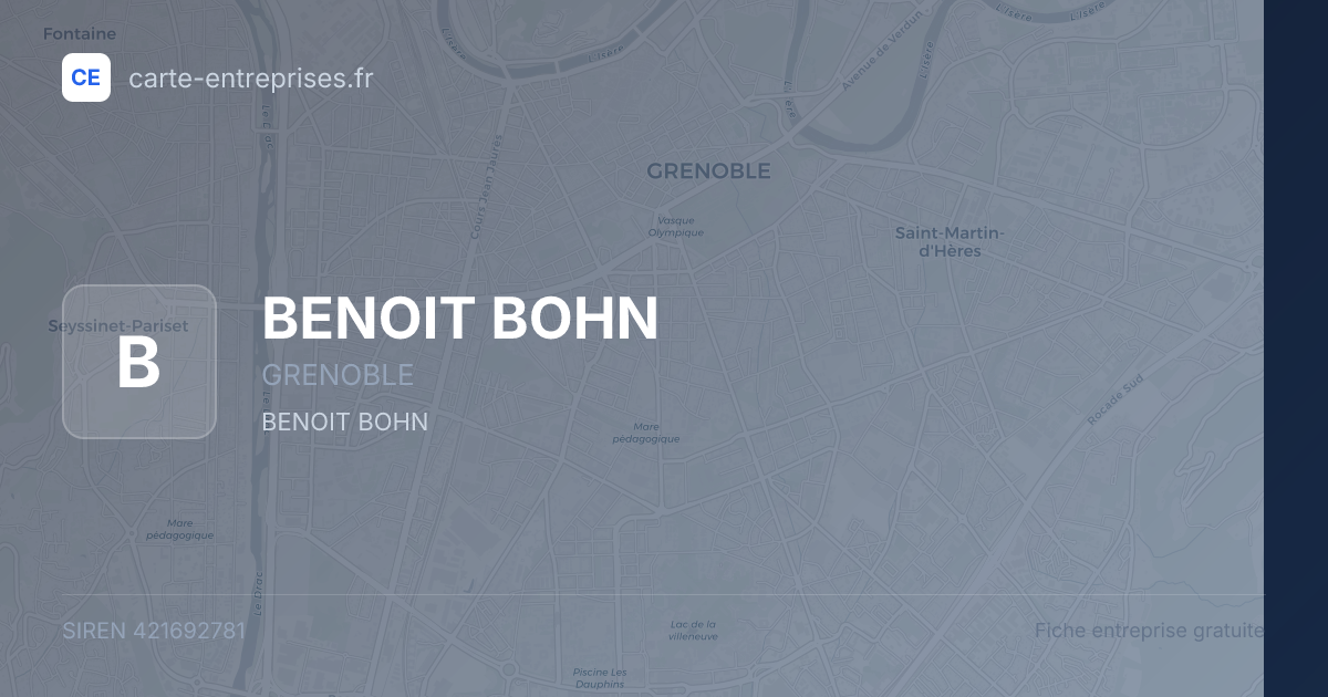 BENOIT BOHN — 421692781 — fiche entreprise