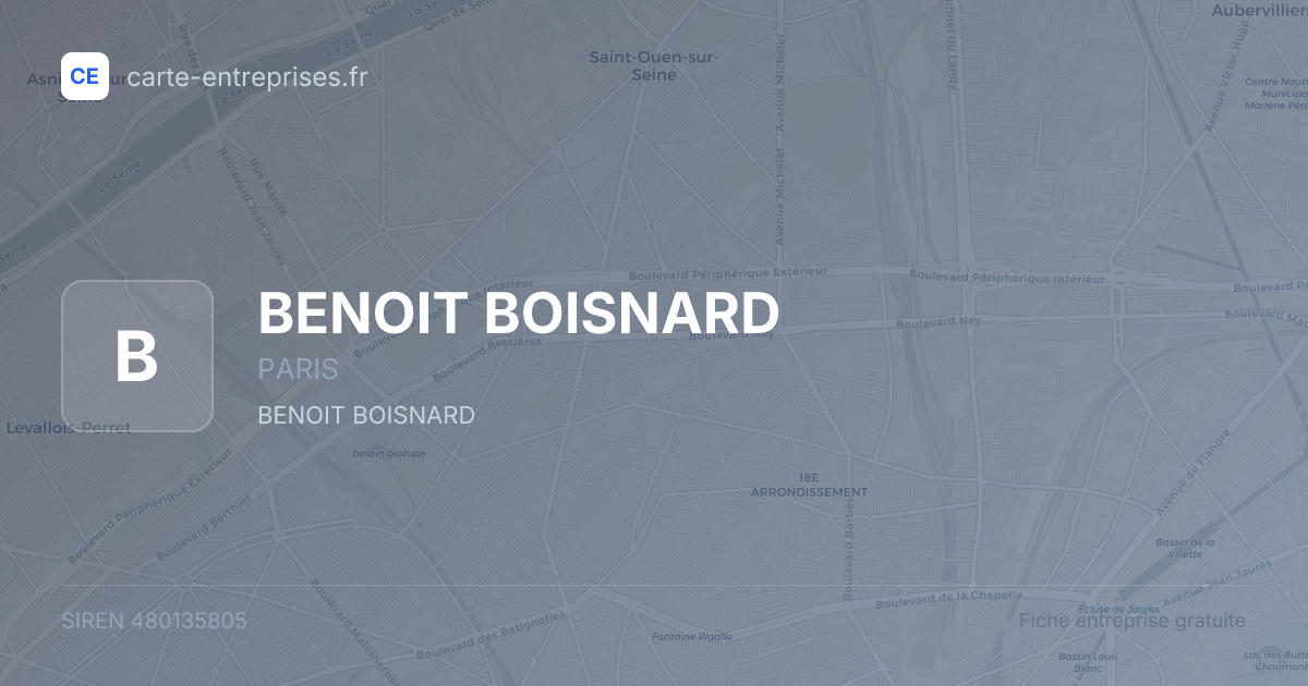 BENOIT BOISNARD — 480135805 — fiche entreprise