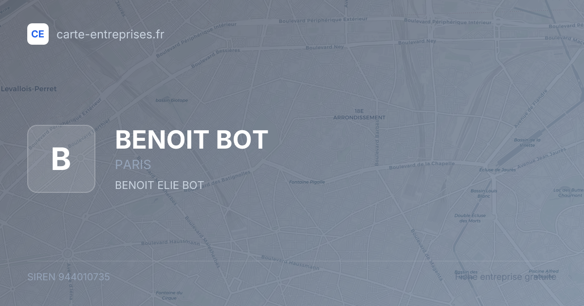 BENOIT BOT — 944010735 — fiche entreprise