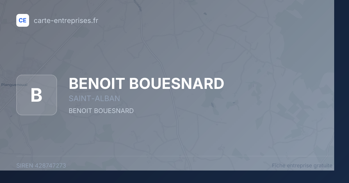 BENOIT BOUESNARD — 428747273 — fiche entreprise