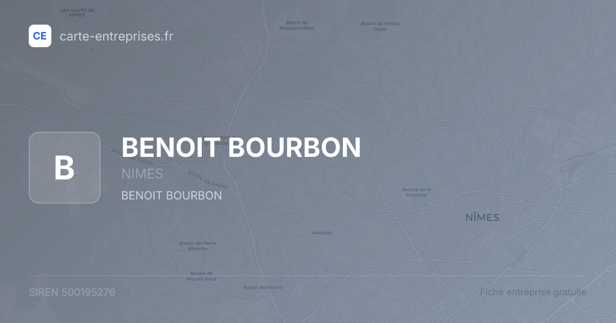 BENOIT BOURBON — 500195276 — fiche entreprise