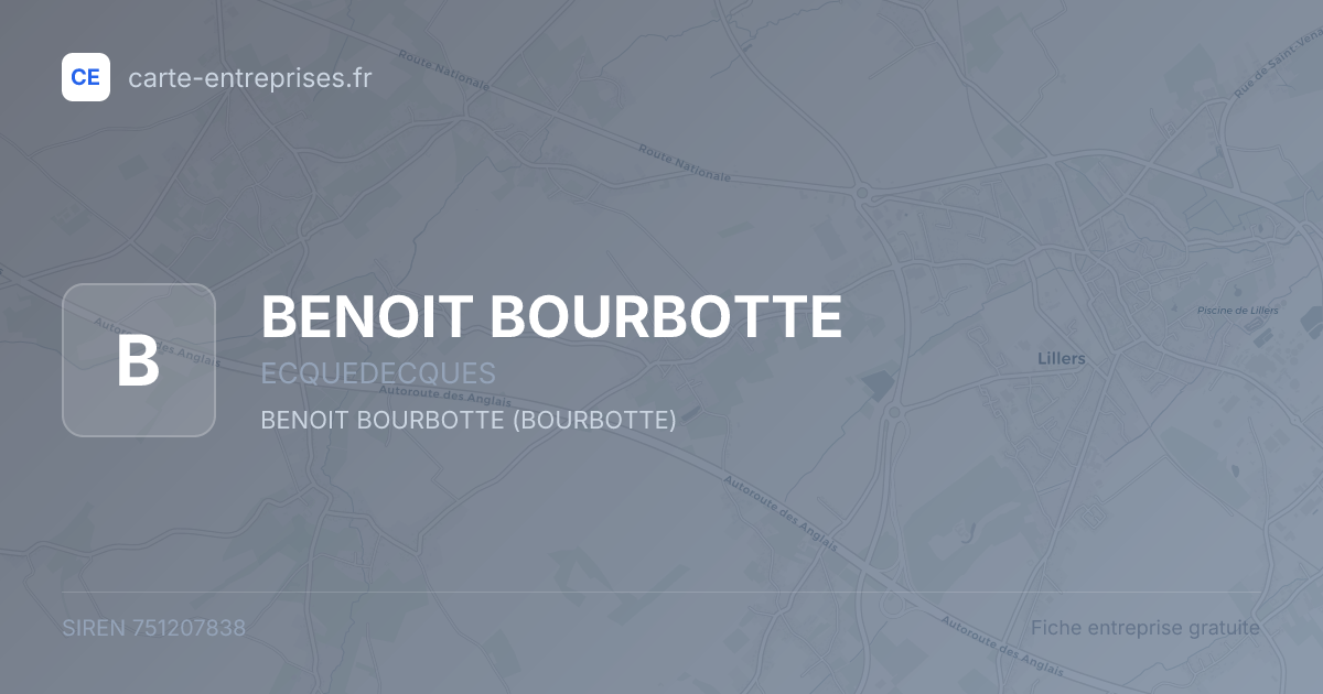 BENOIT BOURBOTTE — 751207838 — fiche entreprise