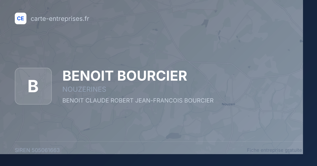 BENOIT BOURCIER — 505061663 — fiche entreprise