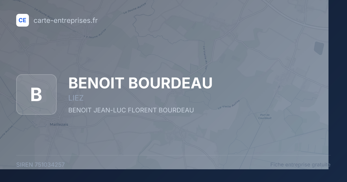 BENOIT BOURDEAU — 751034257 — fiche entreprise