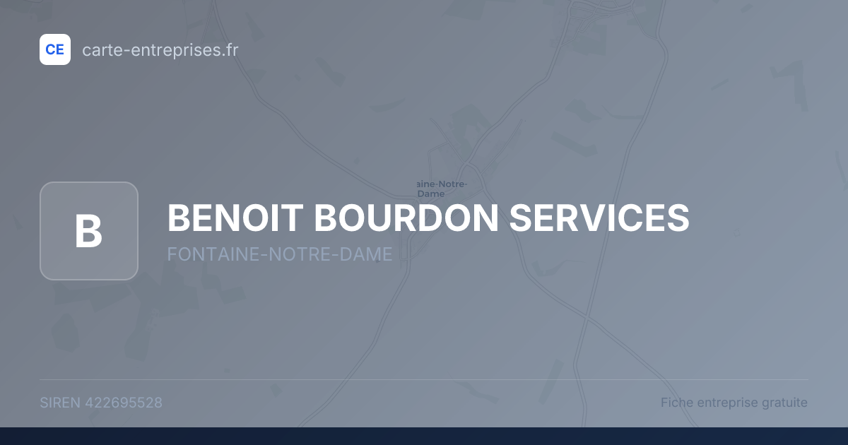 BENOIT BOURDON SERVICES — 422695528 — fiche entreprise