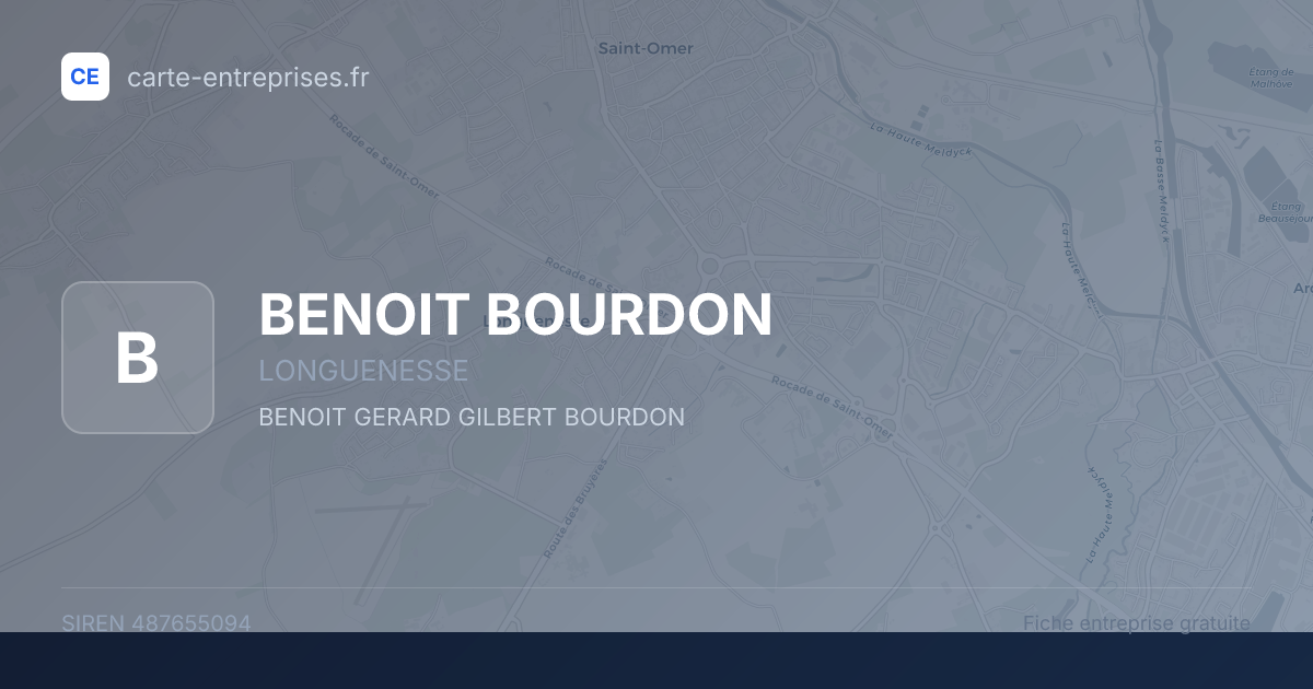 BENOIT BOURDON — 487655094 — fiche entreprise