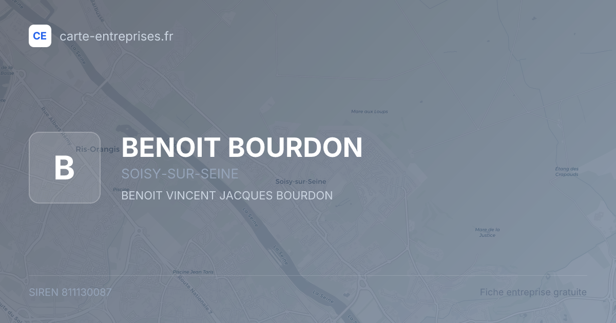 BENOIT BOURDON — 811130087 — fiche entreprise