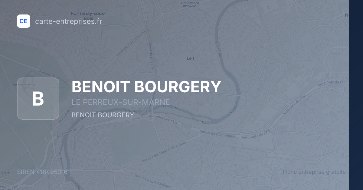 BENOIT BOURGERY — 418495016 — fiche entreprise