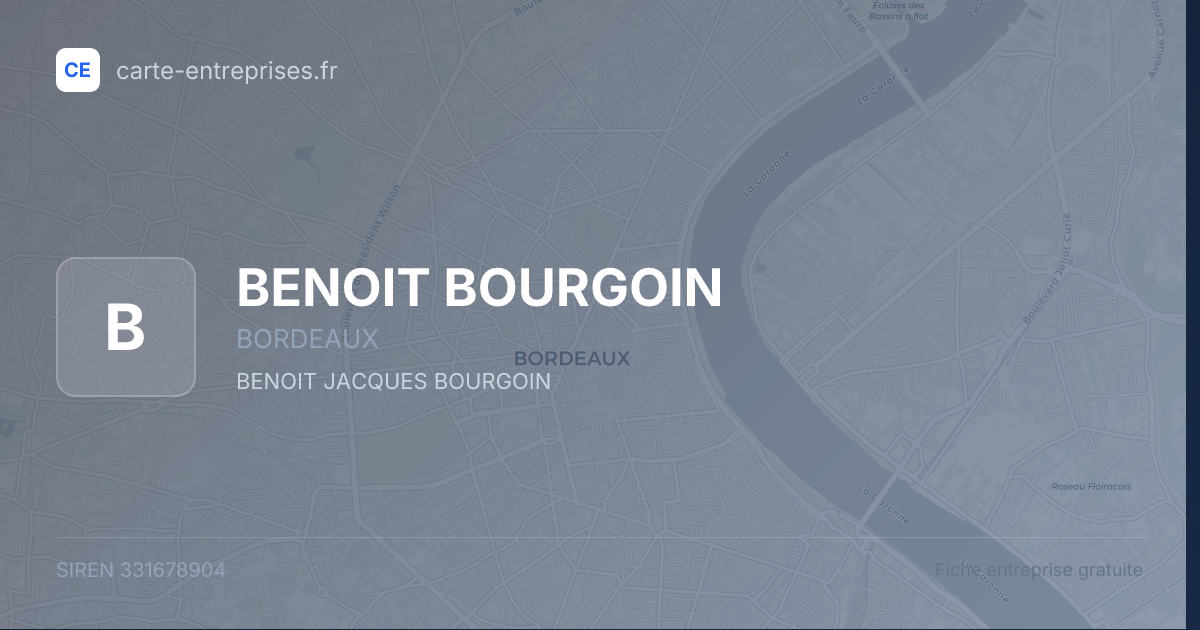 BENOIT BOURGOIN — 331678904 — fiche entreprise