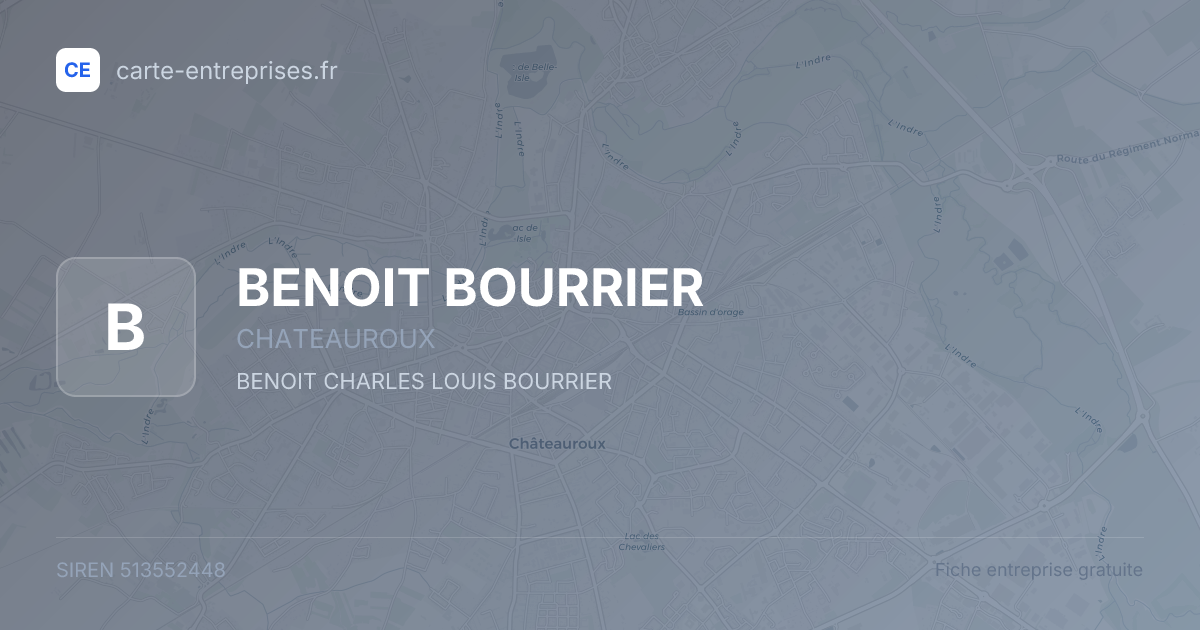 BENOIT BOURRIER — 513552448 — fiche entreprise