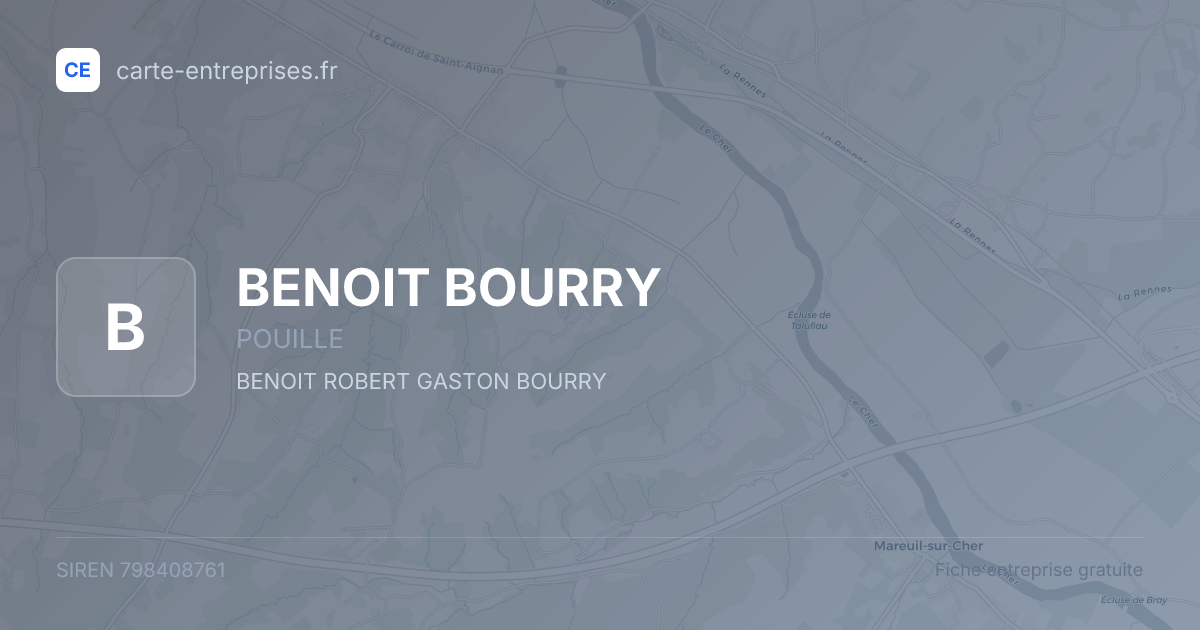 BENOIT BOURRY — 798408761 — fiche entreprise
