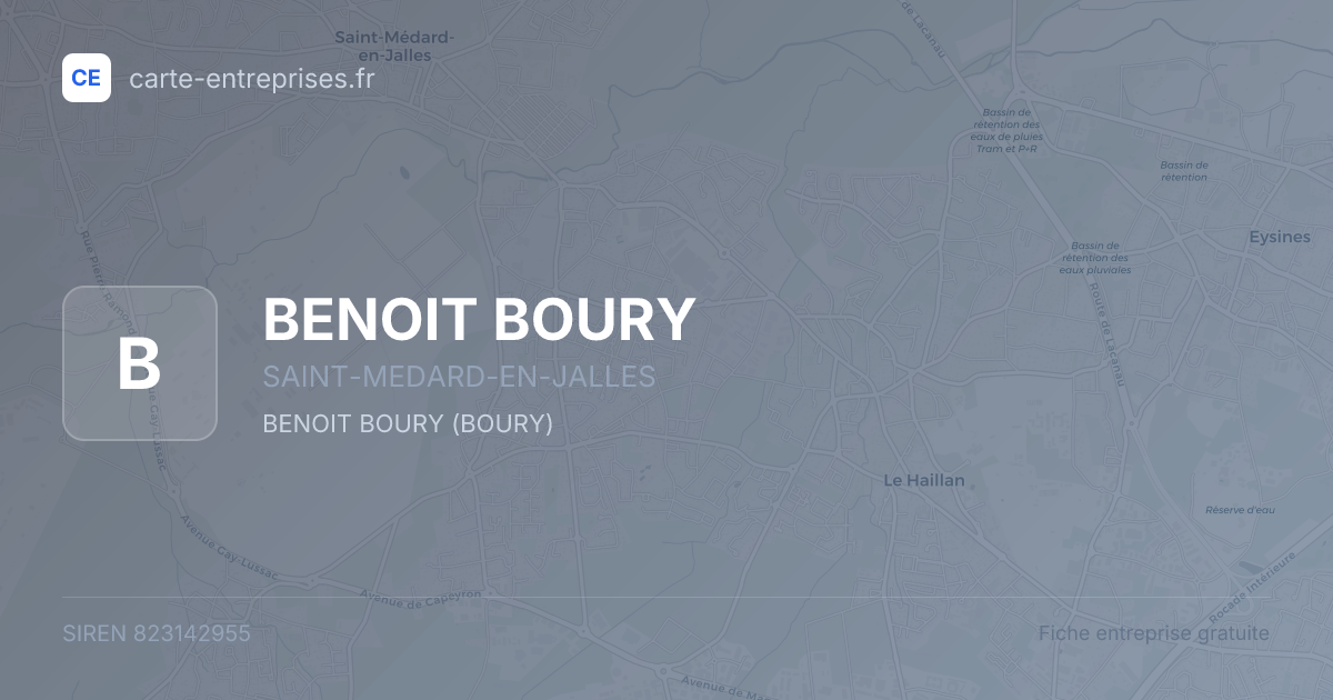BENOIT BOURY — 823142955 — fiche entreprise