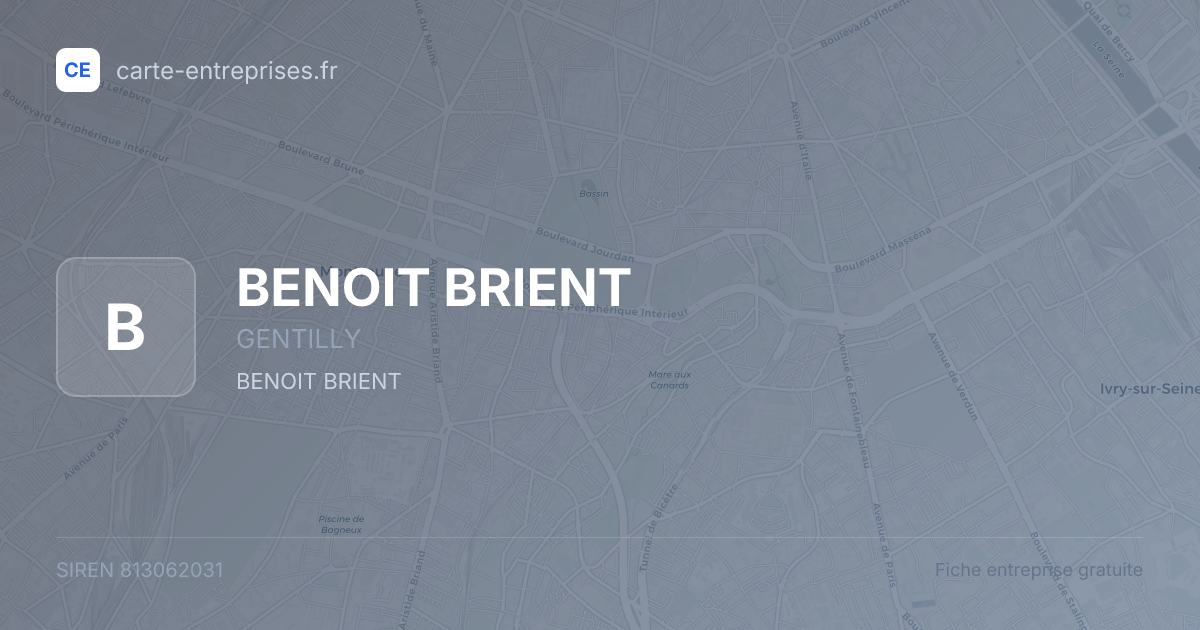 BENOIT BRIENT — 813062031 — fiche entreprise