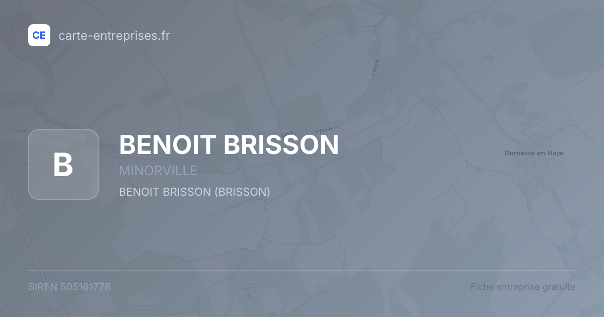 BENOIT BRISSON — 505161778 — fiche entreprise