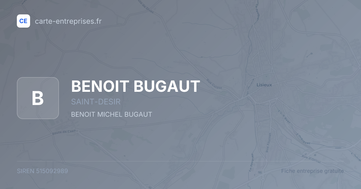 BENOIT BUGAUT — 515092989 — fiche entreprise