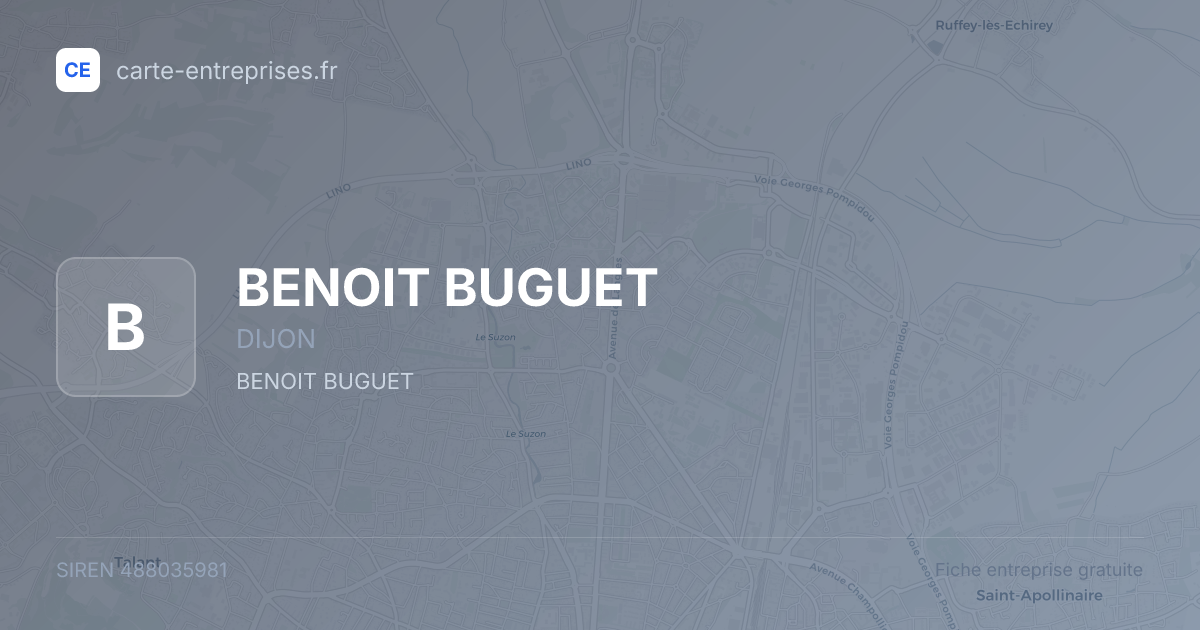 BENOIT BUGUET — 488035981 — fiche entreprise