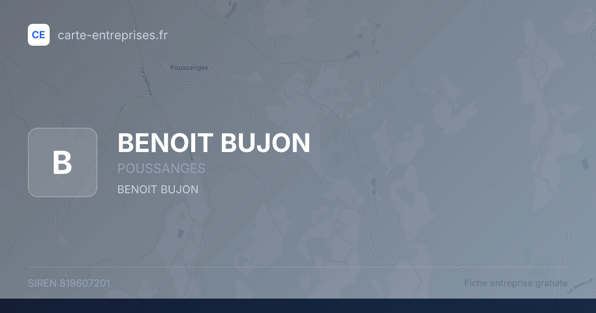 BENOIT BUJON — 819607201 — fiche entreprise