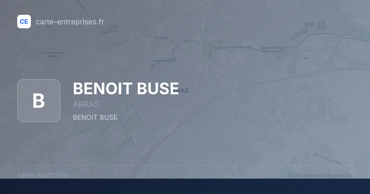 BENOIT BUSE — 840113294 — fiche entreprise
