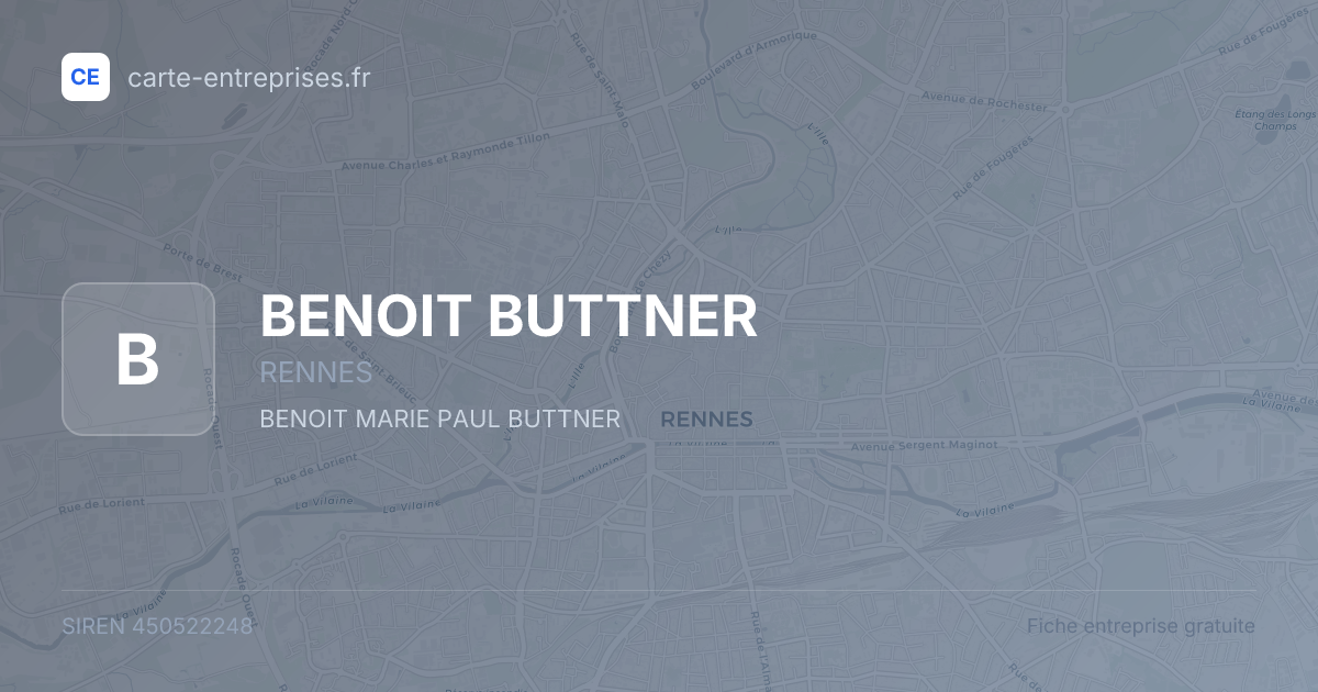 BENOIT BUTTNER — 450522248 — fiche entreprise