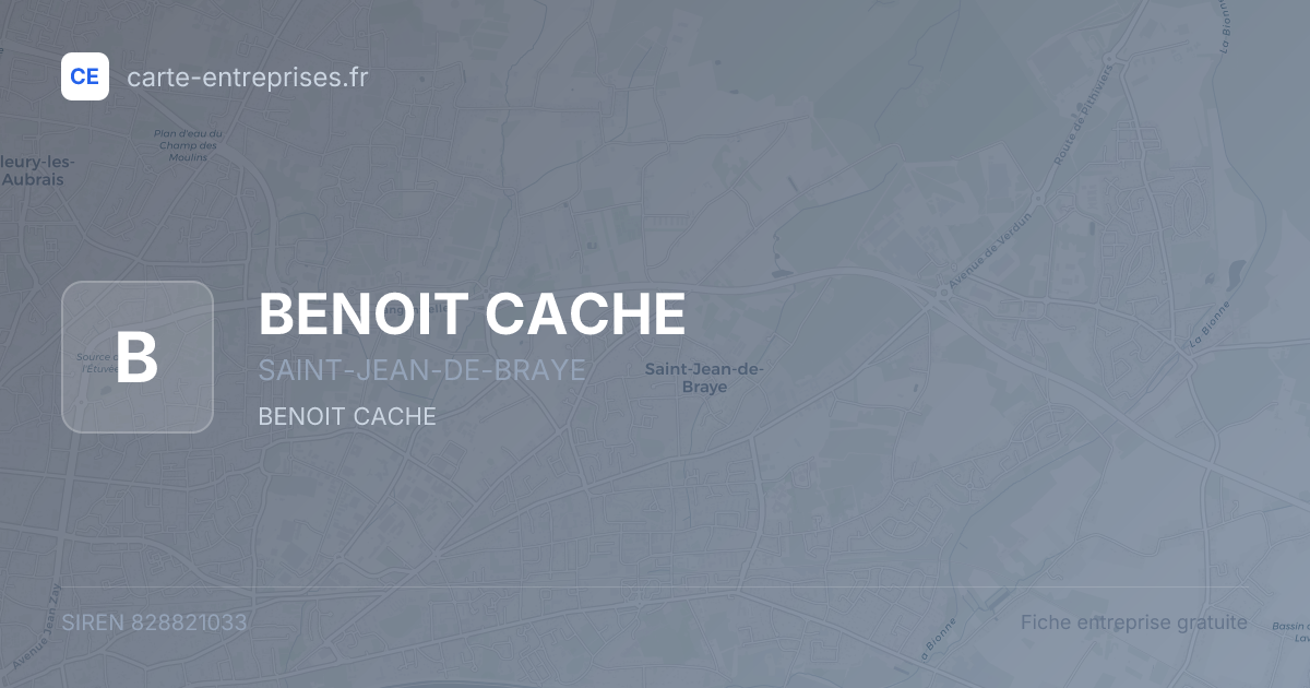 BENOIT CACHE — 828821033 — fiche entreprise