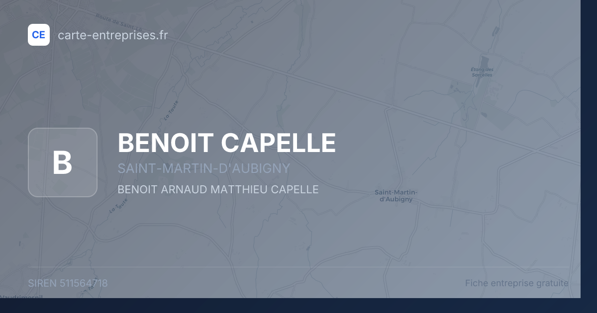 BENOIT CAPELLE — 511564718 — fiche entreprise