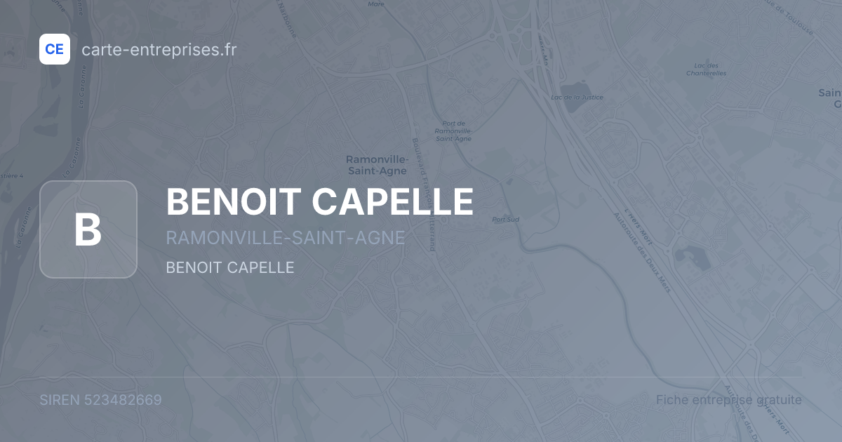 BENOIT CAPELLE — 523482669 — fiche entreprise