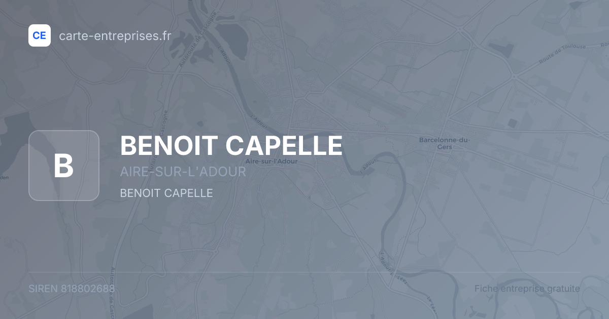 BENOIT CAPELLE — 818802688 — fiche entreprise