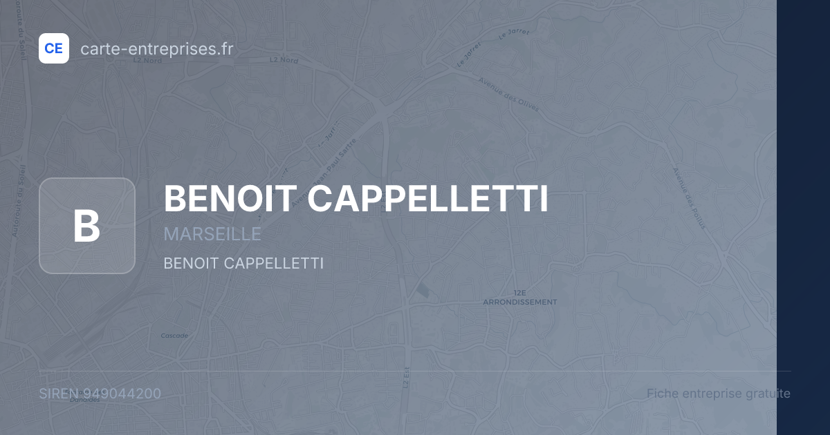 BENOIT CAPPELLETTI — 949044200 — fiche entreprise