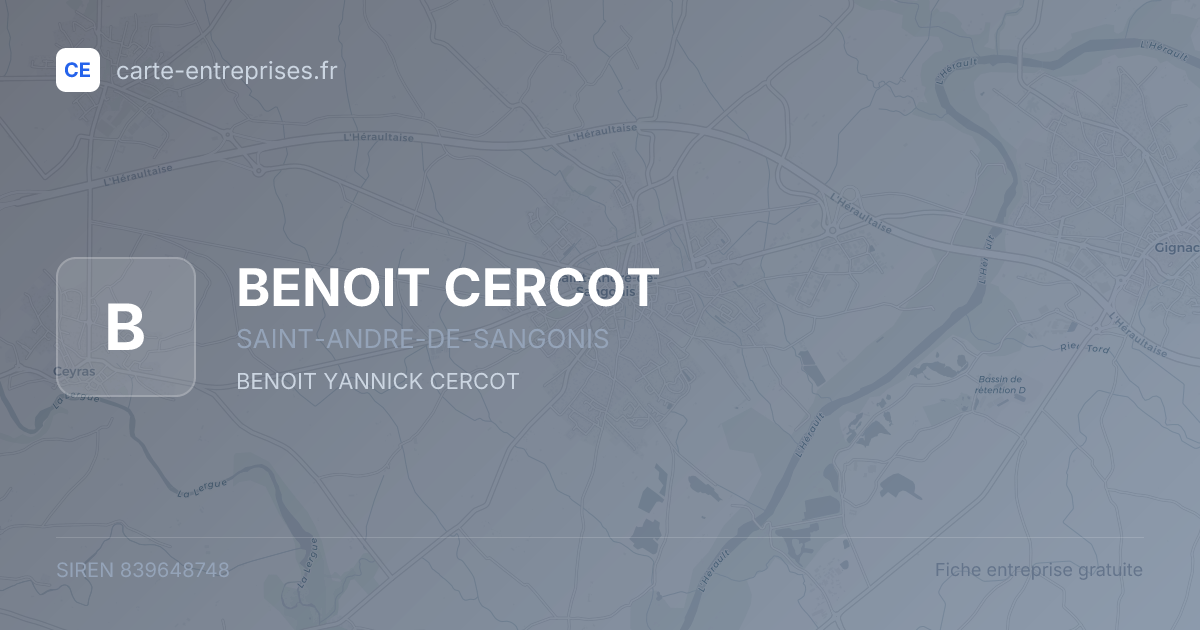 BENOIT CERCOT — 839648748 — fiche entreprise