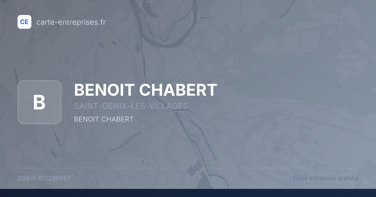 BENOIT CHABERT — 413299967 — fiche entreprise