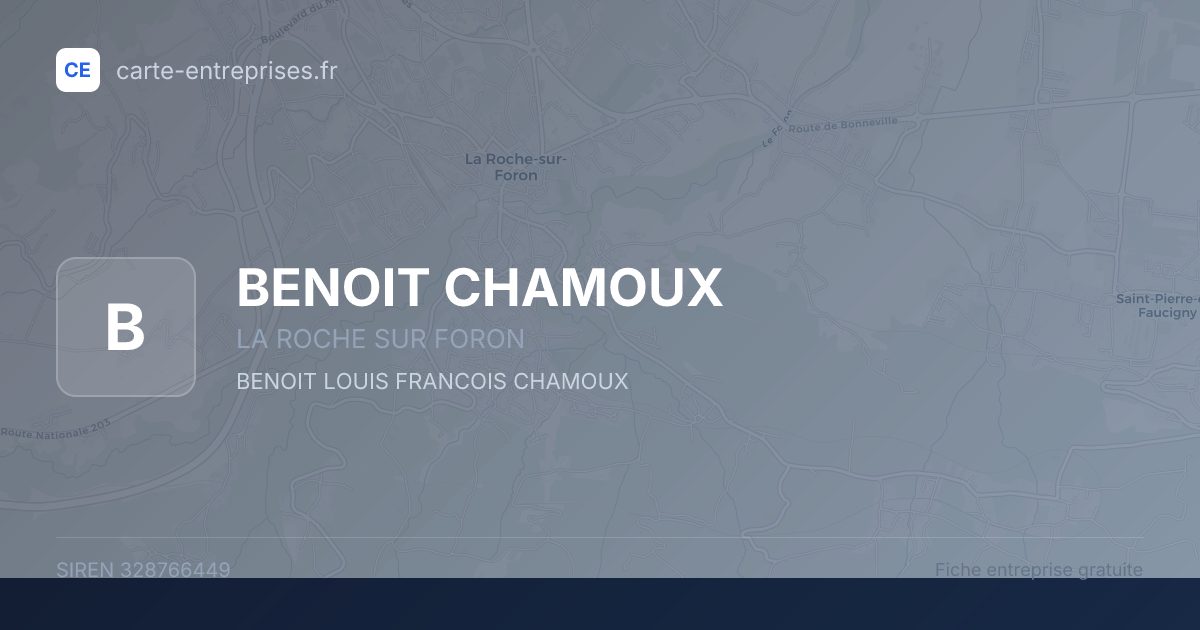 BENOIT CHAMOUX — 328766449 — fiche entreprise