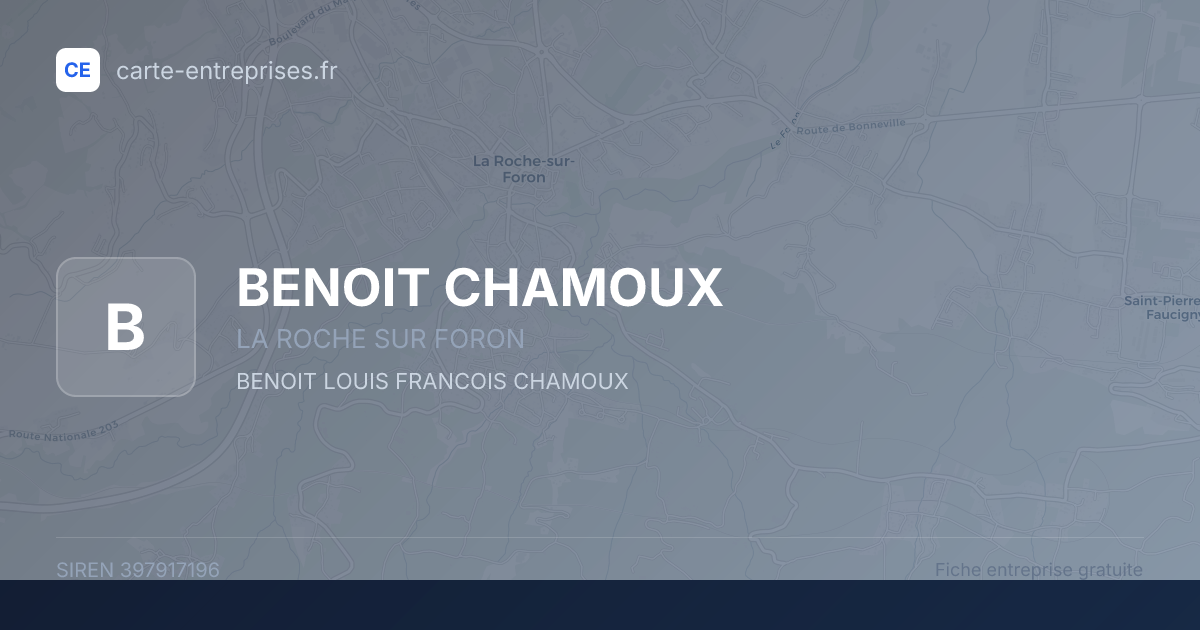 BENOIT CHAMOUX — 397917196 — fiche entreprise