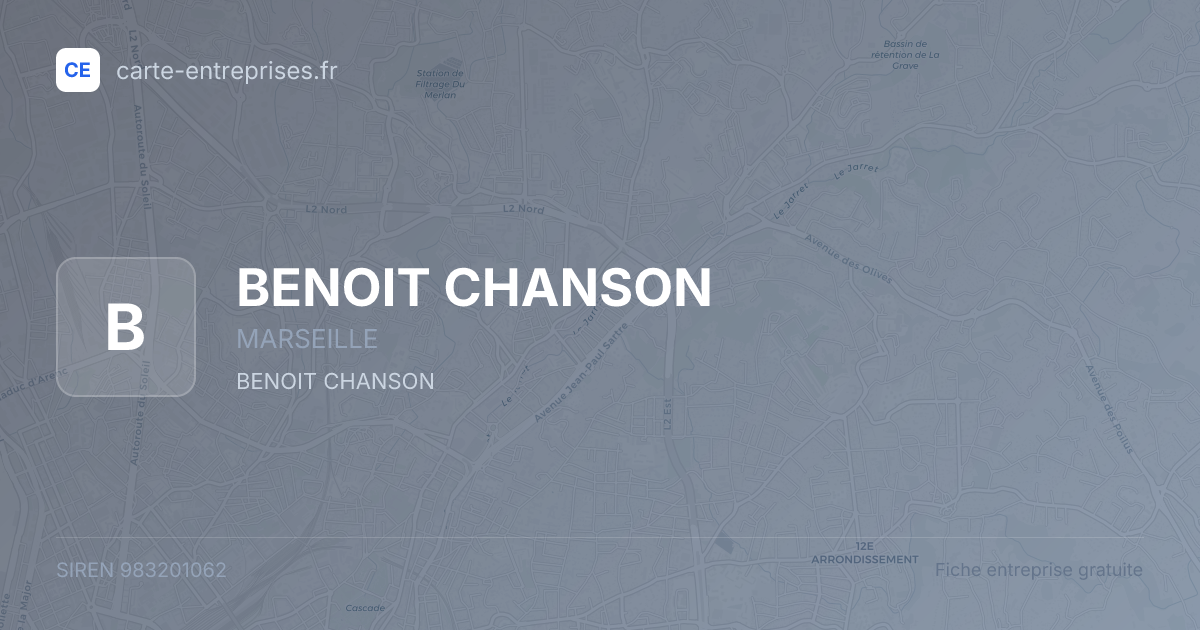 BENOIT CHANSON — 983201062 — fiche entreprise