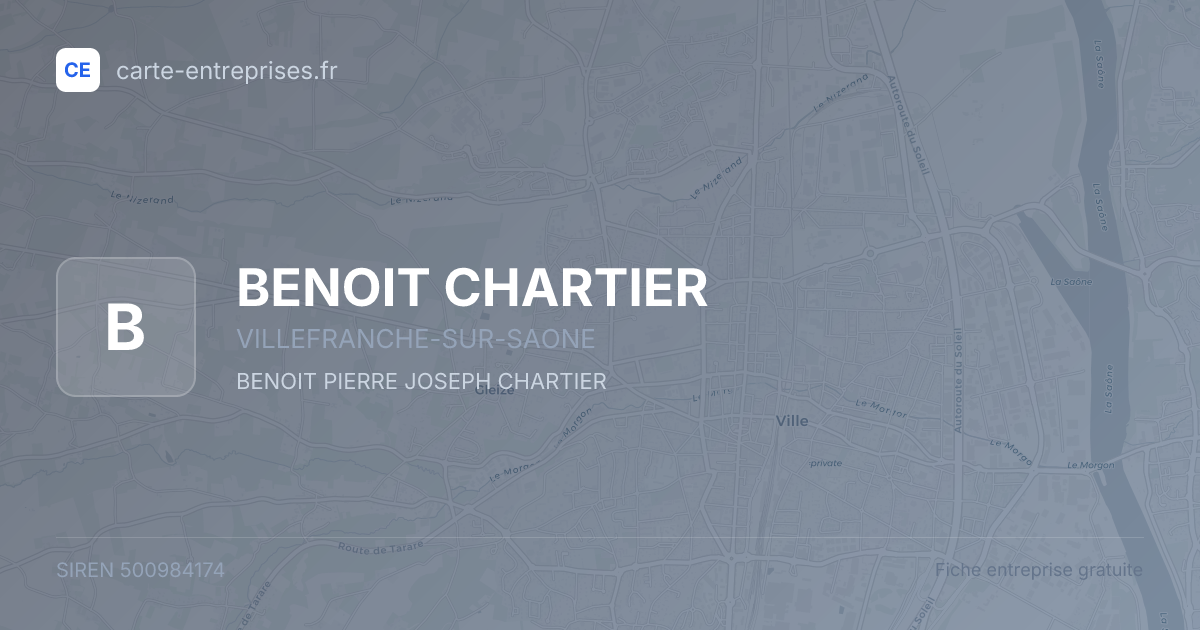 BENOIT CHARTIER — 500984174 — fiche entreprise