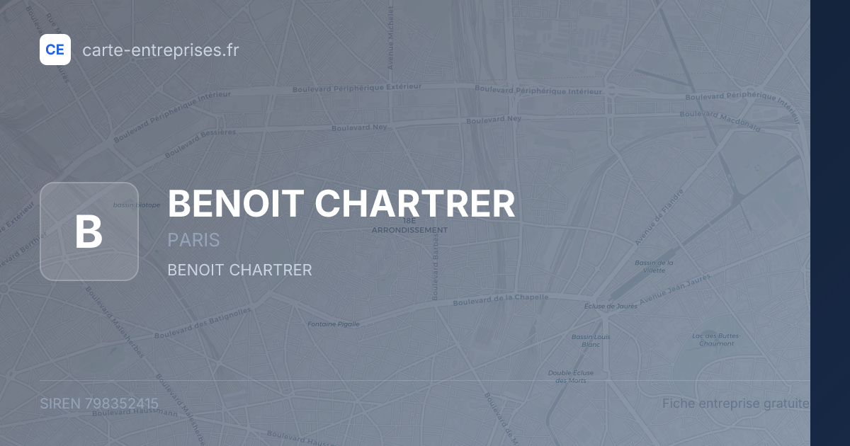 BENOIT CHARTRER — 798352415 — fiche entreprise