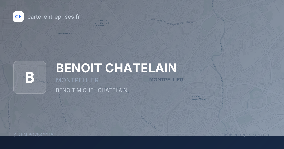 BENOIT CHATELAIN — 807842216 — fiche entreprise