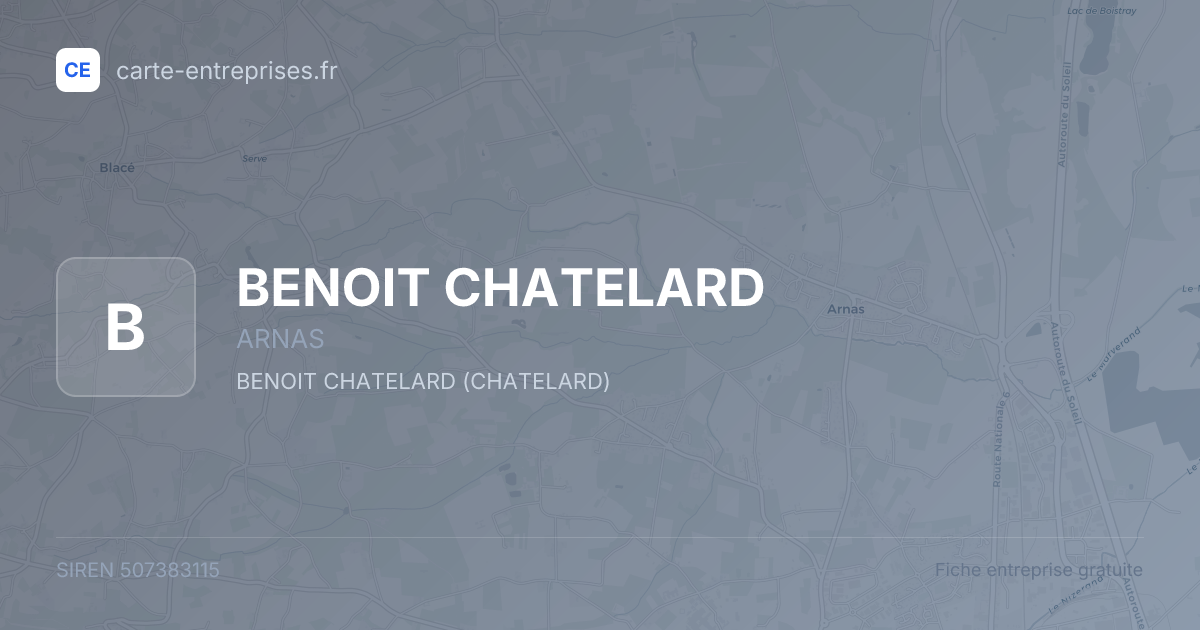 BENOIT CHATELARD — 507383115 — fiche entreprise