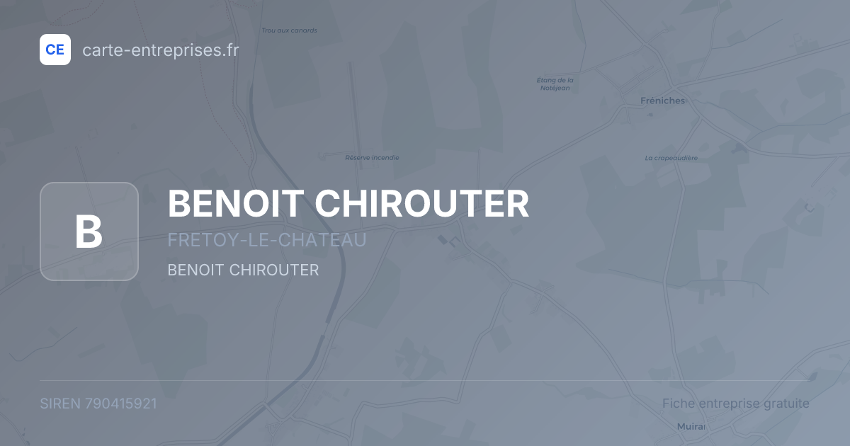 BENOIT CHIROUTER — 790415921 — fiche entreprise