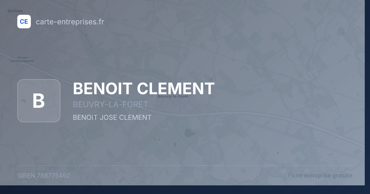 BENOIT CLEMENT — 788775492 — fiche entreprise