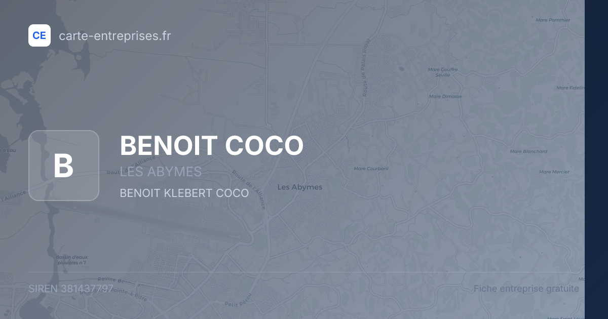 BENOIT COCO — 381437797 — fiche entreprise