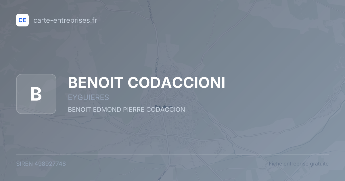 BENOIT CODACCIONI — 498927748 — fiche entreprise