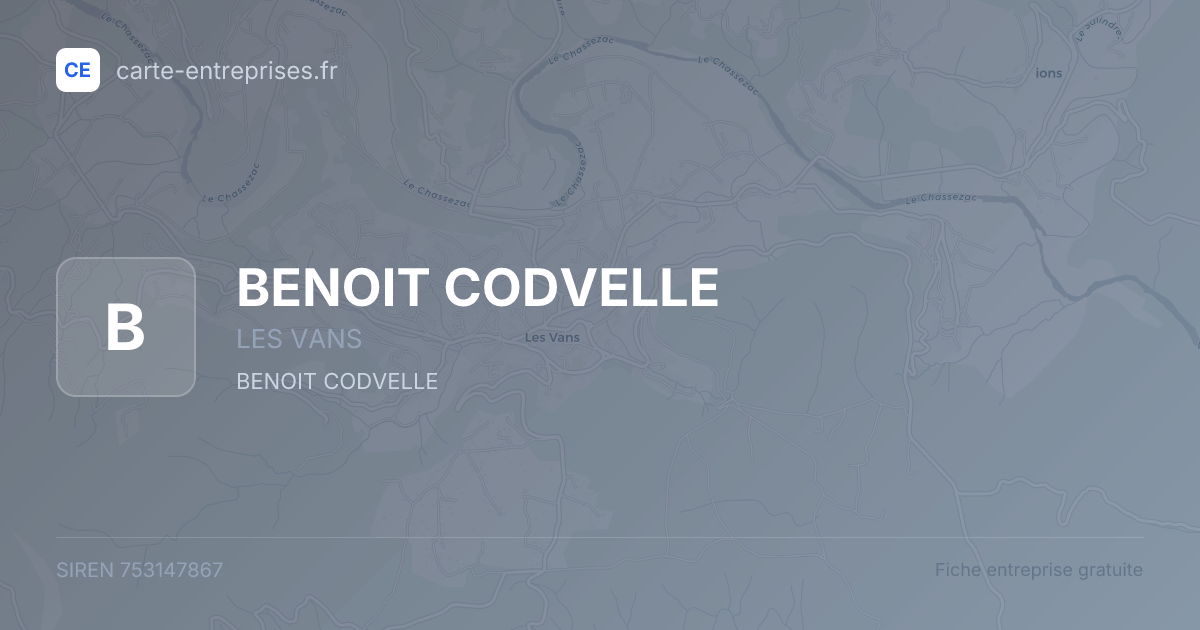 BENOIT CODVELLE — 753147867 — fiche entreprise