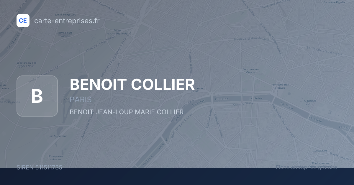 BENOIT COLLIER — 511511735 — fiche entreprise