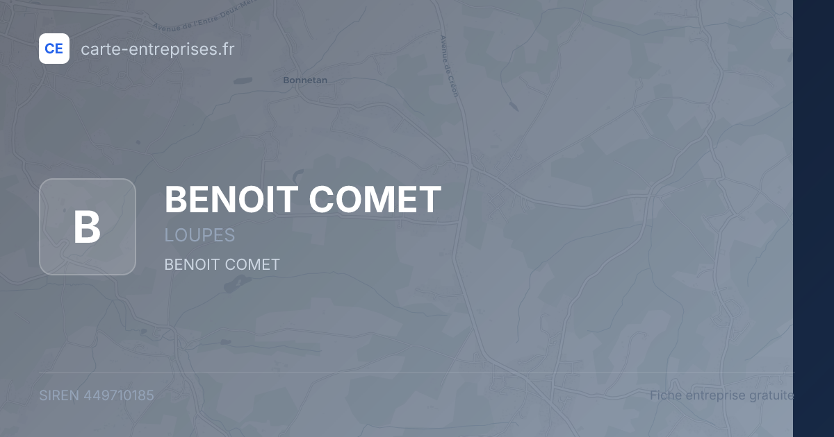 BENOIT COMET — 449710185 — fiche entreprise