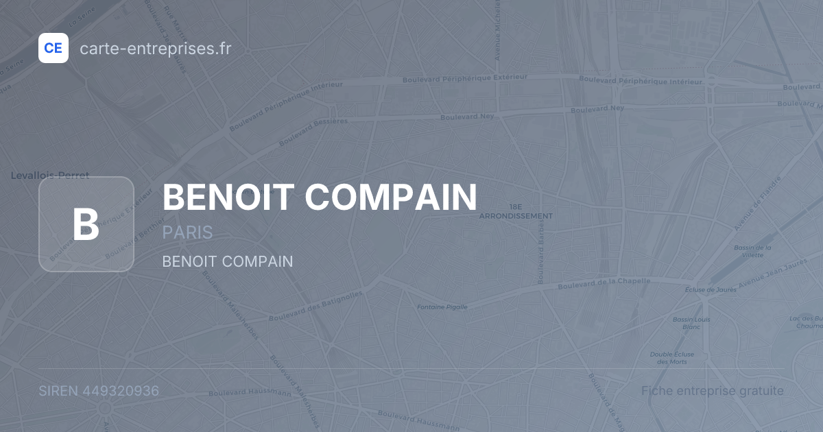 BENOIT COMPAIN — 449320936 — fiche entreprise
