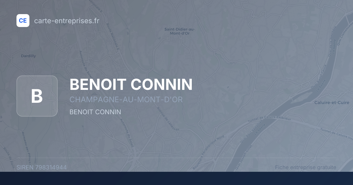 BENOIT CONNIN — 798314944 — fiche entreprise