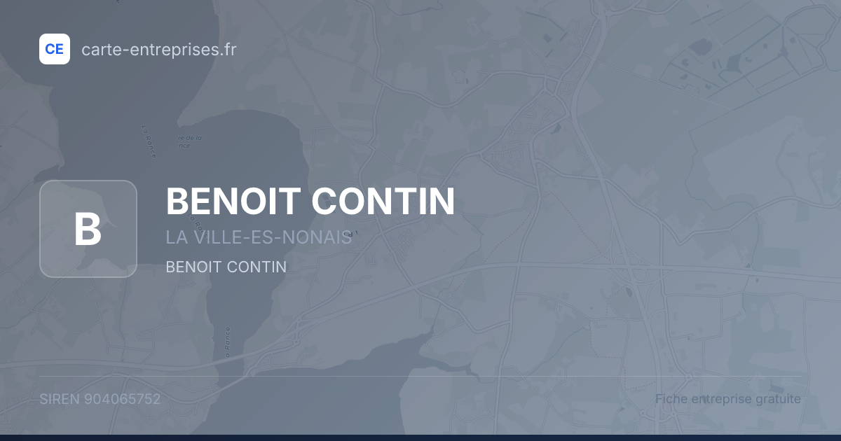 BENOIT CONTIN — 904065752 — fiche entreprise