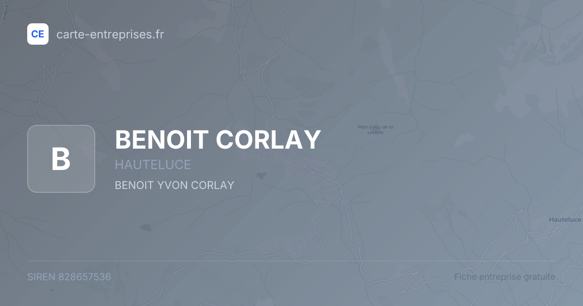 BENOIT CORLAY — 828657536 — fiche entreprise